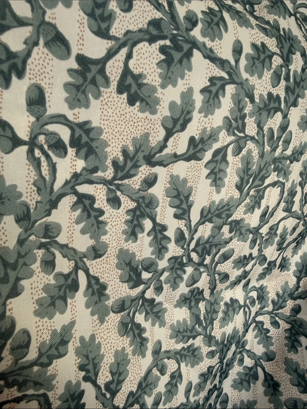 Vintage Lightweight Lining Fabric Oak Acorn Print 2+ Yds x 56